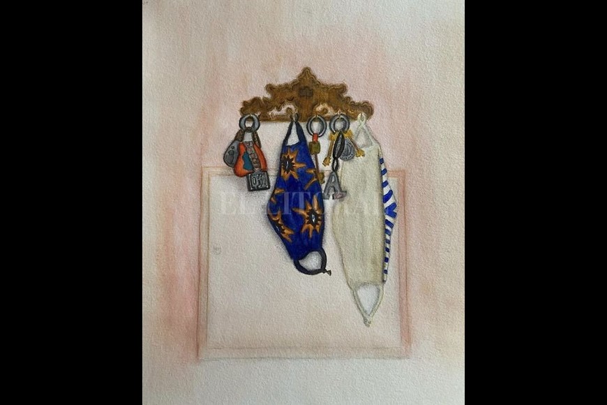 ELLITORAL_418647 |  Gentileza Púrpura Agustina Maurice, Sin título, de la serie  Un relato como forma de representar el olvido , acuarela con grafito y lápiz color (28,5 cm x 21 cm.) 2021.
