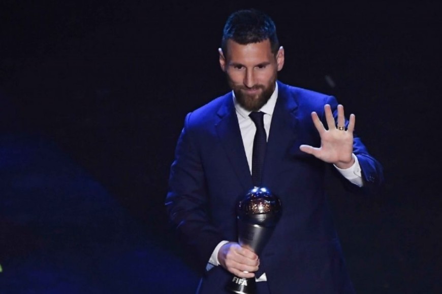 ELLITORAL_431023 |  Gentileza Messi galardonado con el premio The Best en 2019.