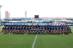 ELLITORAL_436397 |  Gentileza Prensa Atlético de Rafaela Toda la ilusión. Atlético de Rafaela y el plantel completo que se prepara para el debut ante Belgrano.