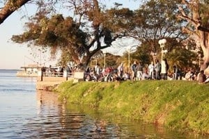 ELLITORAL_75876 | Gentileza El Litoral de Corrientes Este sector de la capital correntina se denomina Punta Tacuara. Allí se observa el avance del agua.