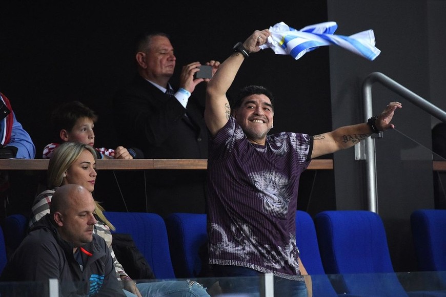 ELLITORAL_436322 |  Gentileza Maradona estuvo presente en la final de la Copa Davis 2016 en Zagreb, donde Argentina obtuvo la  Ensaladera .