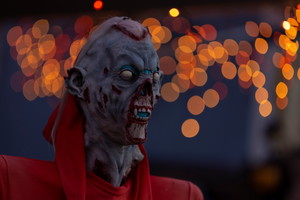 ELLITORAL_414541 |  Reuters Una decoración aterradora de Halloween se exhibe en un barrio de Encinitas