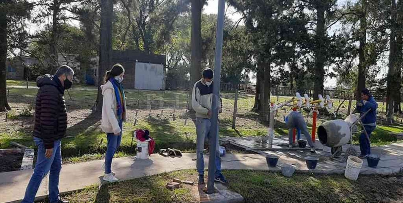 San Jerónimo del Sauce: continúan las obras en la Plaza Saludable