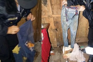 Captura digital - Diario Primera Edicion Prendas de vestir ensangrentadas halladas en la vivienda de uno de los sospechosos.