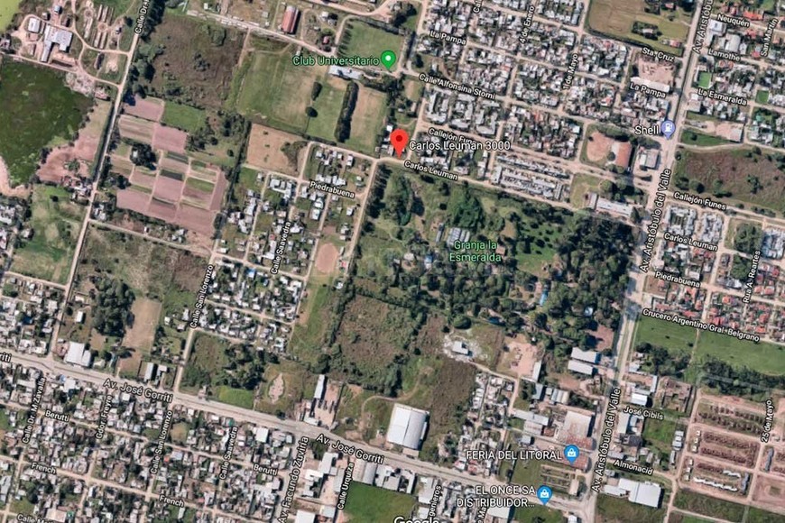 ELLITORAL_201703 |  Captura de Pantalla - Google Street View La zona en la que apareció el yacaré