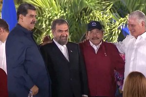 ELLITORAL_429922 |  Gentileza Mohsen Rezai, junto a Daniel Ortega, rodeado de Nicolás Maduro y Miguel Díaz-Canel
