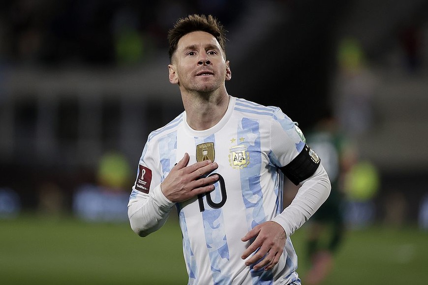 Reuters Soccer Football - World Cup - South American Qualifiers - Argentina v Bolivia - El Monumental, Buenos Aires, Argentina - September 9, 2021 Argentina's Lionel Messi celebrates scoring their first goal Pool via REUTERS/Juan Ignacio Roncoroni