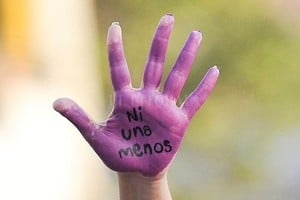 Archivo Basta. La consigna es visibilizar la emergencia que atraviesa toda la sociedad a través de la utilización del color violeta.
