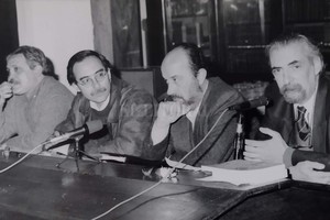 ELLITORAL_413925 |  Archivo De izquierda a derecha: Rogelio Alaniz, Hugo Quiroga, Darío Macor y Ricardo Falcón. La foto es de 1991.