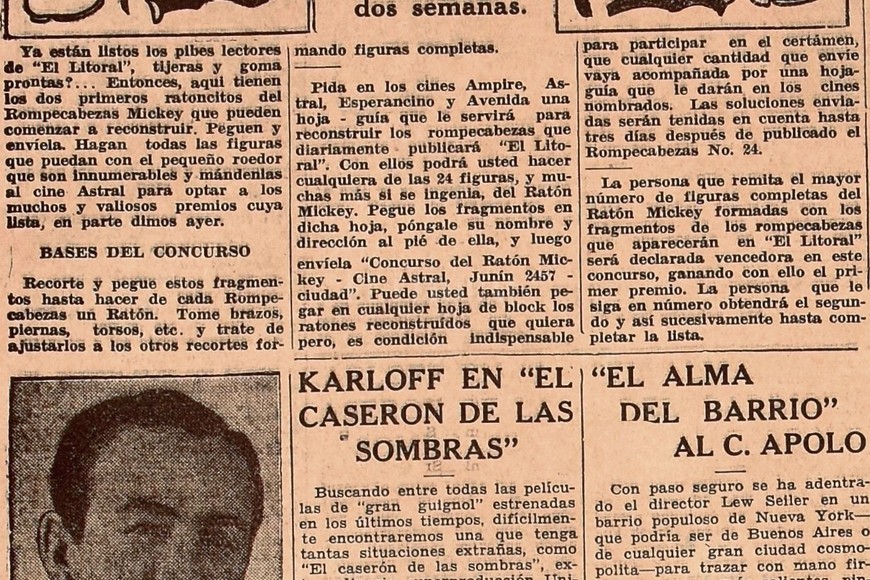 ELLITORAL_367741 |  Archivo El Litoral 24 de abril 1933 - Concurso rompecabezas de Mickey.