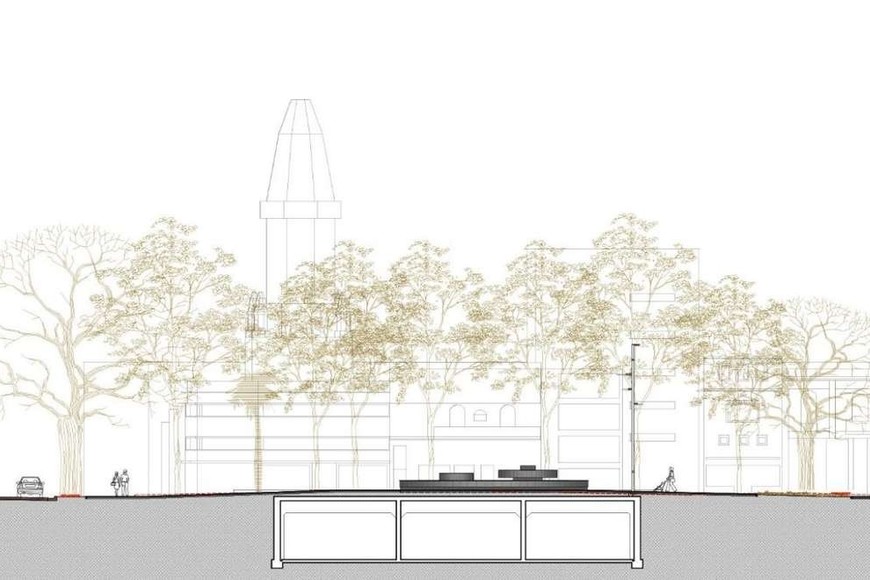 ELLITORAL_171761 |  Gentileza Municipalidad de Santa Fe Perspectiva. El tratamiento de piso proyectado genera nuevos atravesamientos de la plaza al pasaje en sentido este-oeste, que mejorarán la accesibilidad y potenciarán el uso comercial de los locales frentistas.