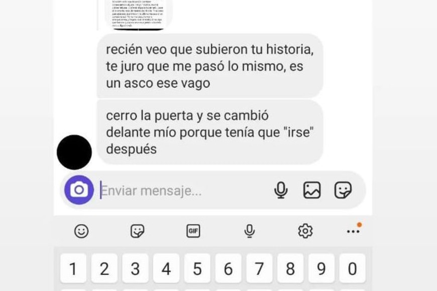 ELLITORAL_433802 |  Captura de pantalla La adolescente compartió en sus historias de Instagram los mensajes que le llegaron luego de que diera a conocer su denuncia contra el tatuador.