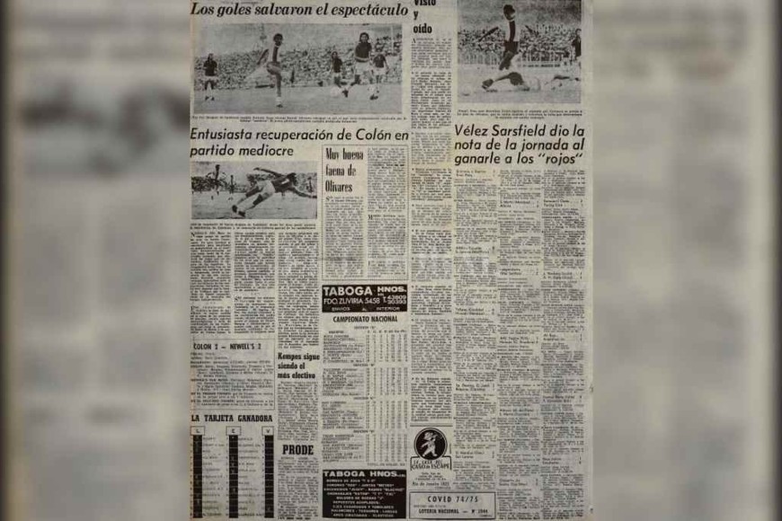 ELLITORAL_417802 |  El Litoral La cobertura de El Litoral de aquél partido al que hace referencia Valdano en la cancha de Colón. Ese día marcó un gol y fue figura de Newell´s.