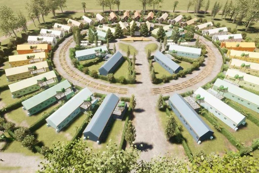 ELLITORAL_426954 |  Gentileza Render de las primeras 41 casas que se construirán en Lima. Las primeras dos plateas ya están listas y otras dos se encuentran próximas a inaugurarse.