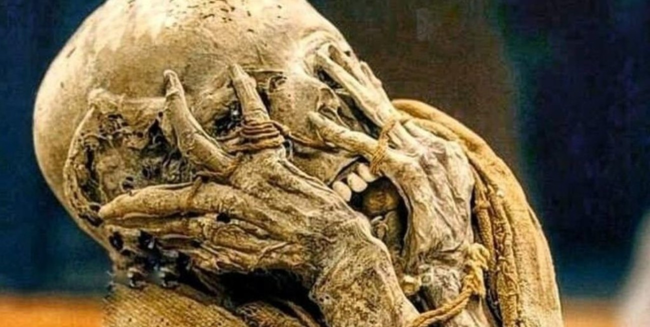 Hallaron una momia de 800 años de antigüedad en una extraña postura