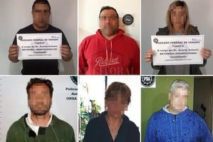 Ministerio de Seguridad de la Nación Miembros de la banda detenidos este miércoles.