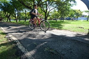 ELLITORAL_435090 |  Pablo Aguirre Cerca de la intersección con calle Quintana, la ciclovía del Parque Federal se encuentra muy deteriorada.