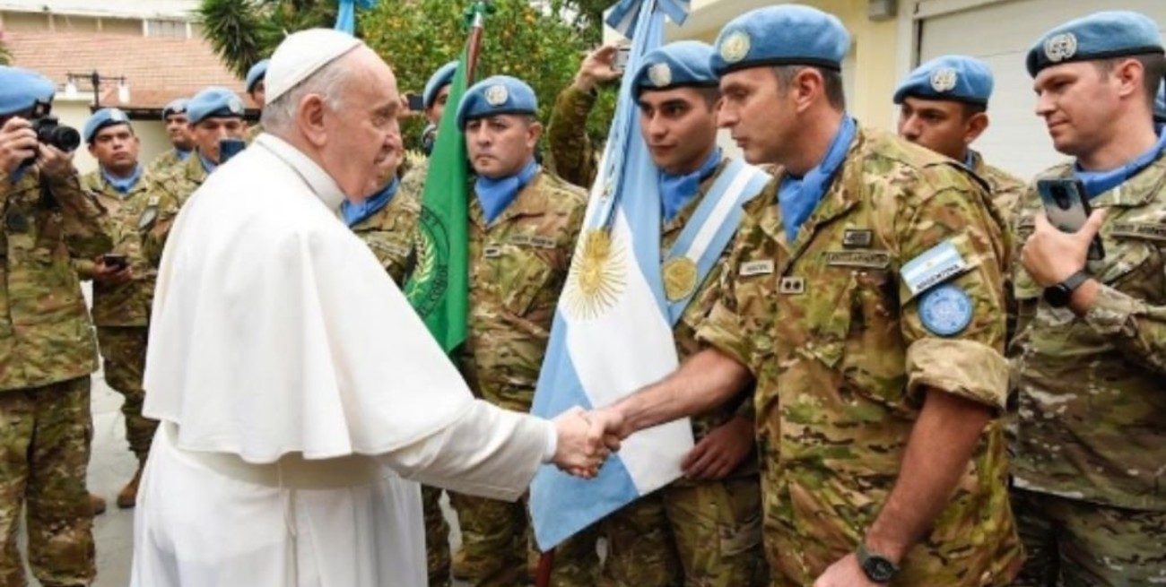 El Papa Francisco recibió a soldados argentinos que cumplen misión de Paz en Europa