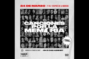 ELLITORAL_445421 |  Gentileza Tribus Este año,  Canciones por la Memoria , contará con la participación de Irene Marchi y Mati Allende; Cristian  Matt Hungo  Deicas  y Leo Bonzzi; Cada Cual; Cintia Bertolino y Franco Bongioanni y Luna en Los Charcos. La conducción estará a cargo de Osvaldo  Turco  Cherep.