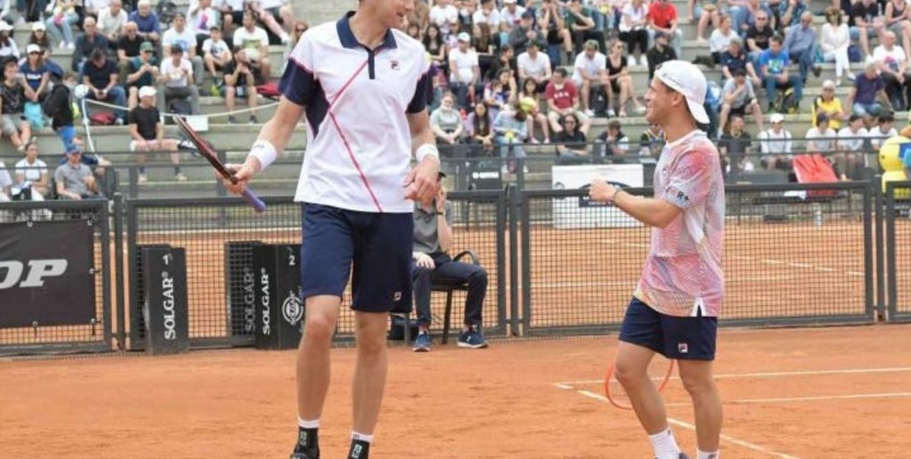 38 centímetros de diferencia: la insólita dupla de Diego Schwartzman y John Isner en el Masters 1000 de Roma