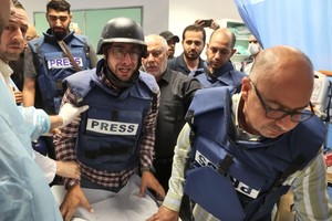 ELLITORAL_456200 |  AFP Otro periodista resultó herido durante el enfrentamiento.