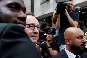 Actor Kevin Spacey leaves Westminster Magistrates Court after attending a hearing over charges related to allegations of sex offences, in London, Britain, June 16, 2022. REUTERS/Peter Nicholls