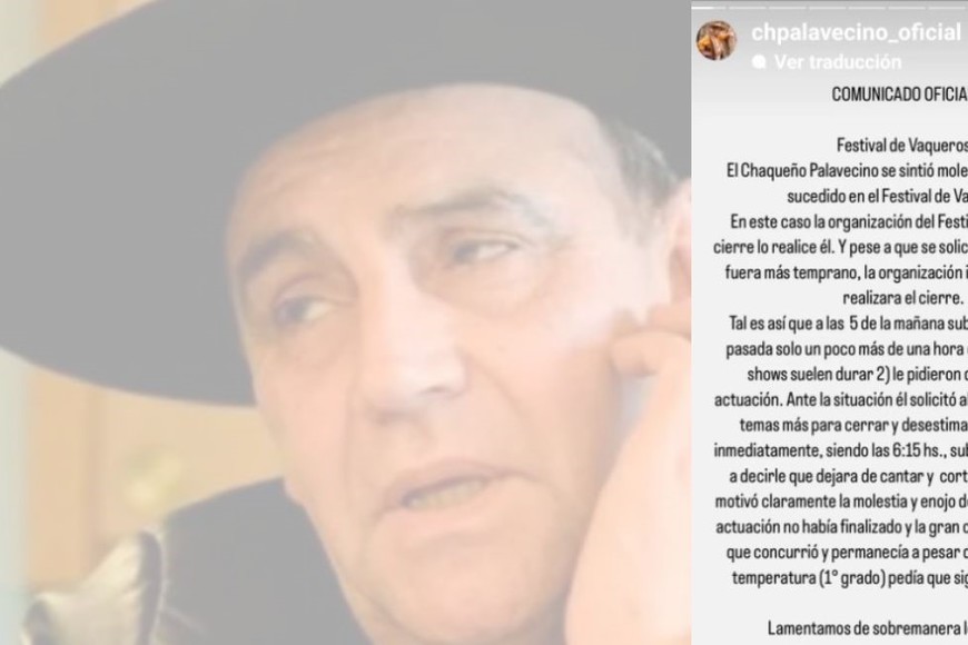 El comunicado fue publicado en las redes sociales del músico.