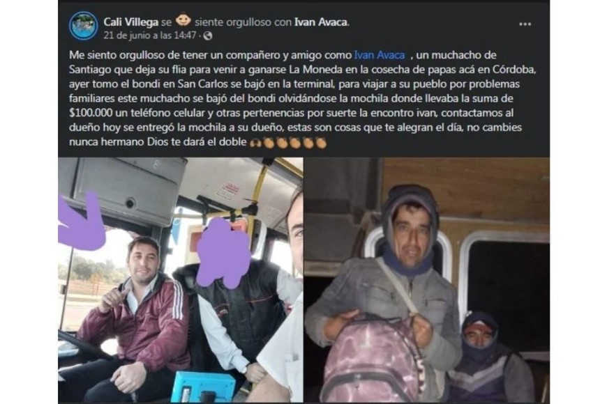 La historia se viralizó cuando un empleado de la empresa de colectivos lo contó en sus redes.