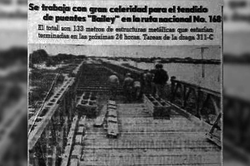 Puente bailey inundacion 1966