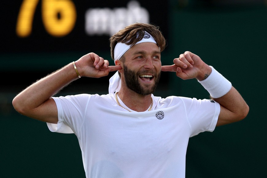 Tennis - Wimbledon - All England Lawn Tennis and Croquet Club, London, Britain - June 30, 2022
Britain's Liam Broady celebrates winning his second round match against Argentina's Diego Schwartzman REUTERS/Matthew Childs