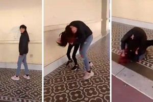 La triste secuencia fue filmada por otros alumnos.