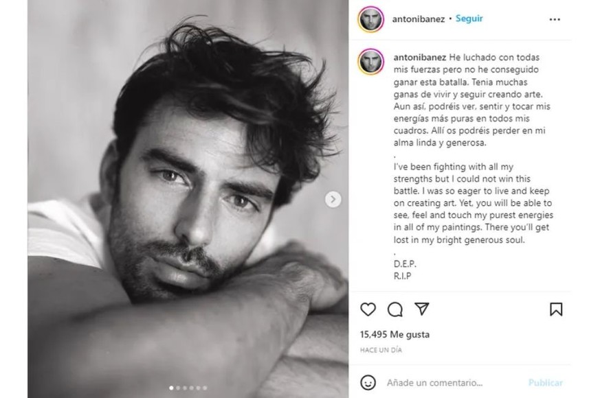 Así anunciaron la muerte de Antonio Ibáñez en la red social del actor