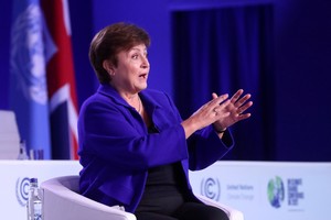 International Monetary Fund (IMF) Managing Director Kristalina Georgieva attends the UN Climate Change Conference (COP26) in Glasgow, Scotland, Britain, November 3, 2021. REUTERS/Yves Herman