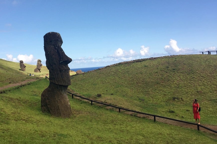 Un moái en Rapa Nui, Isla de Pascua, Chile. Archivo Reuters
