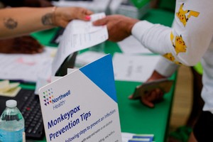 FILE PHOTO: A person arrives to receive a monkeypox vaccination at the Northwell Health Immediate Care Center at Fire Island-Cherry Grove, in New York, U.S., July 15, 2022. REUTERS/Eduardo Munoz/File Photo