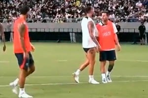 El argentino y el español se cruzaron en una práctica.