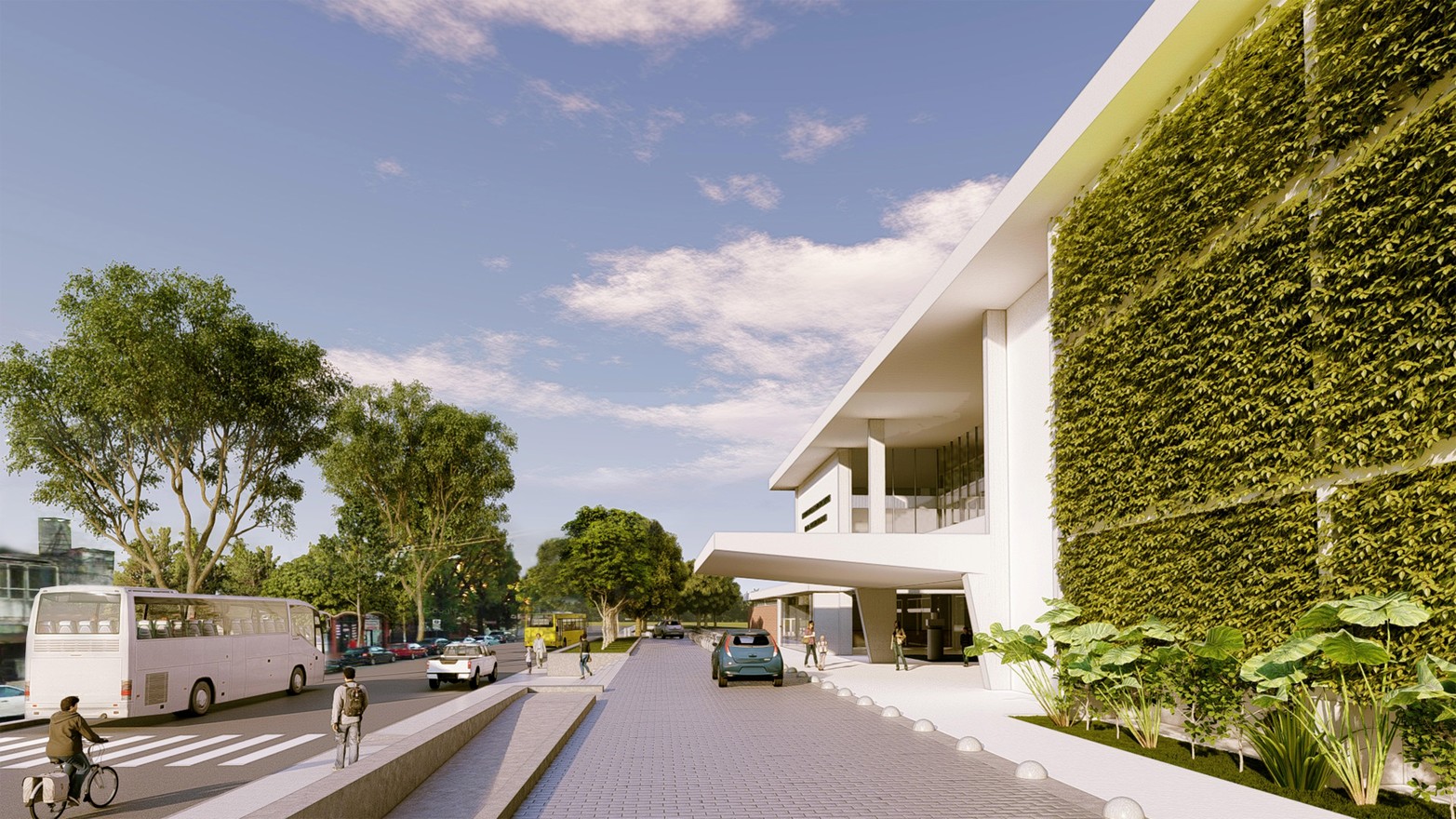 El render presentado por el Municipio de la zona de la fachada principal.