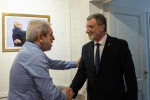 Rubén Rimoldi era recibido por Aníbal Fernández