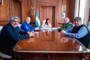 A principios de agosto, Cristina Kirchner se reunió con Pablo Moyano, "Paco" Manrique, Omar Plaini y Walter Correa.