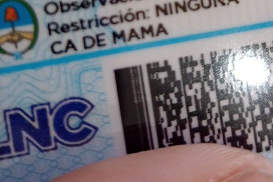 La licencia de conducir que le entregaron a Florencia