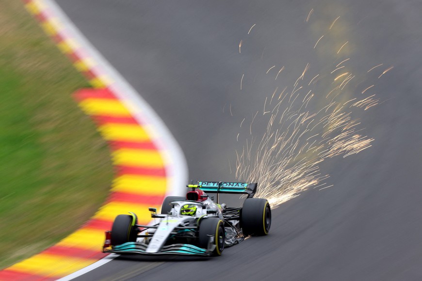 Formula One F1 - Belgian Grand Prix - Spa-Francorchamps, Spa, Belgium - August 26, 2022 
Mercedes' Lewis Hamilton during practice REUTERS/Johanna Geron