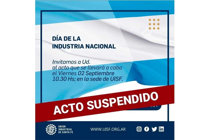 Suspendido el acto por el día de la industria