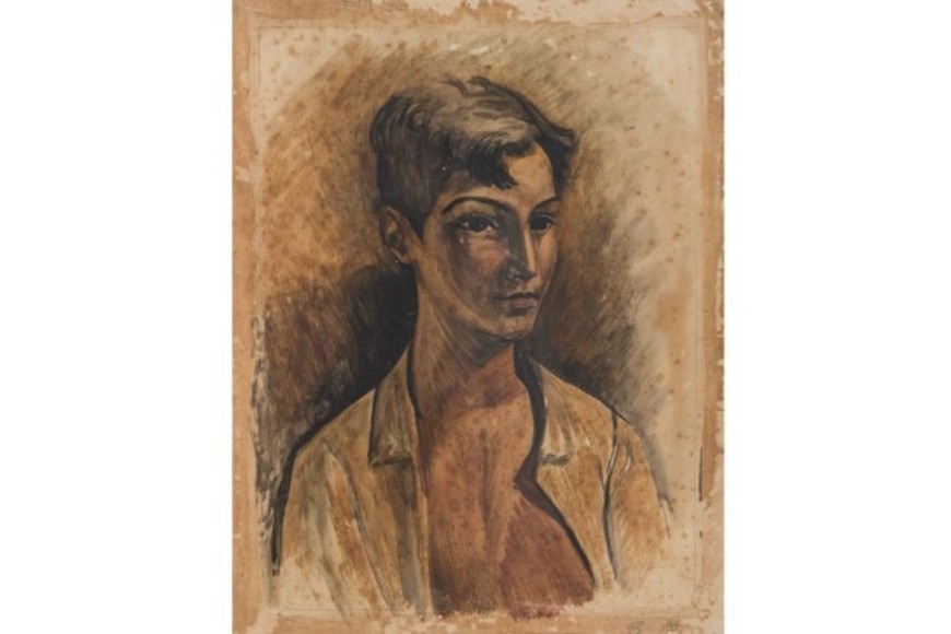 "Adolescente", temple s/cartón de Lino E. Spilimbergo - Colección Luis León de los Santos.