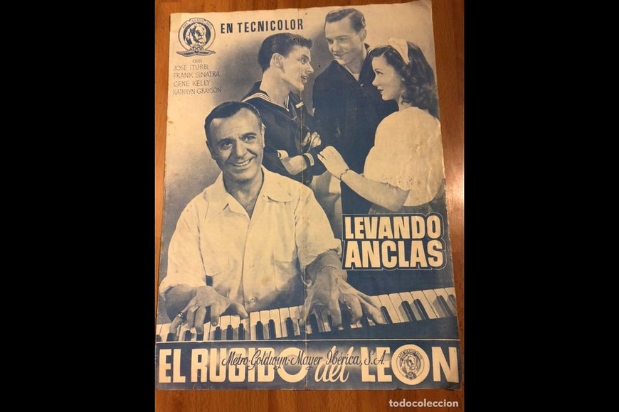 Un poster de "Levando anclas" que jerarquiza la figura del pianista.