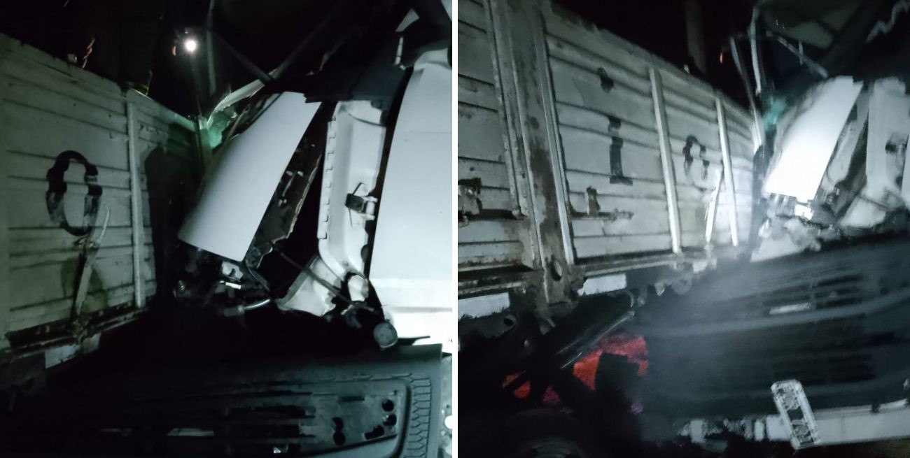 Choque de camiones en la autopista Rosario - Santa Fe
