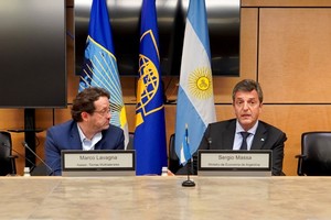 Sergio Massa en su reunión con el BID este martes. Crédito: Prensa Ministerio de Economía de la Nación