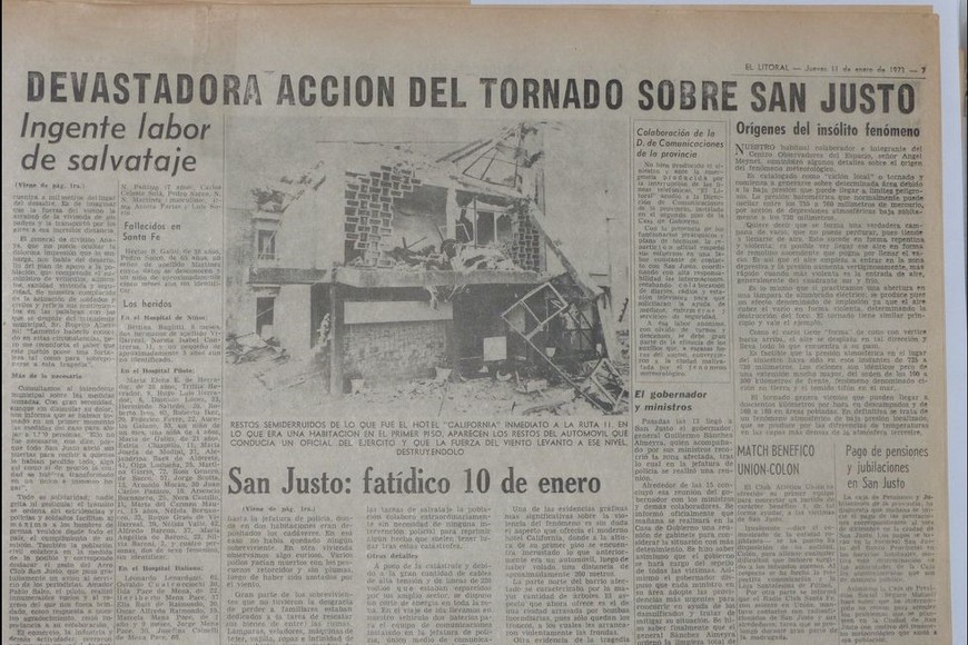 El tornado reflejado por El Litoral.