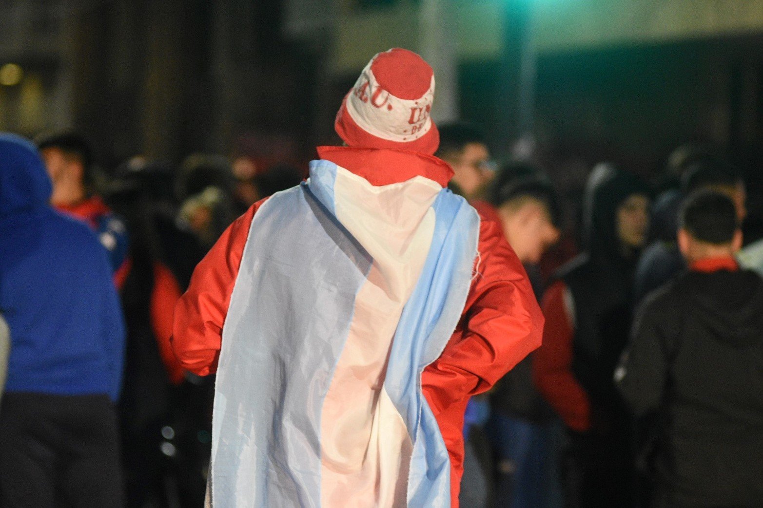 Unión - Sarmiento Liga profesional: Imágenes de la previa, la bandera argentina en la previa. 