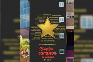 Restan detalles para la finalización del mural en la cancha de Colón.