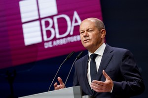 German Chancellor Olaf Scholz speaks during the German Employers' Day of the Confederation of German Employers' Associations (BDA) in Berlin, Germany September 13, 2022.  REUTERS/Michele Tantussi